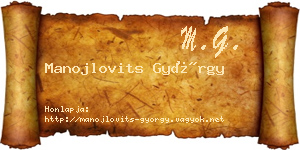Manojlovits György névjegykártya